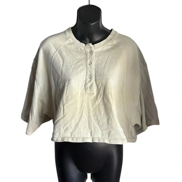 Zara Cream Crop Top oversized sz small - Picture 5 of 8